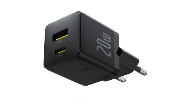 Baseus Palm USB und USB-C Ladegerät 20W EU Schwarz