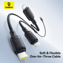 Baseus Rapid Series 3-in-1 USB-A 100W 1.5m, Schwarz