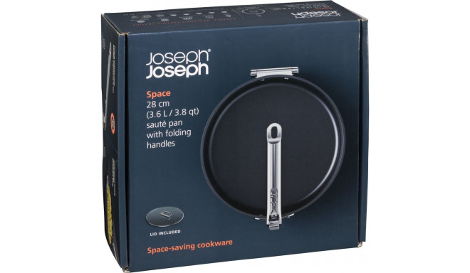 Joseph Joseph Space Fold.Handle Ceram.NS 28cm Blue Saute Pan&Lid