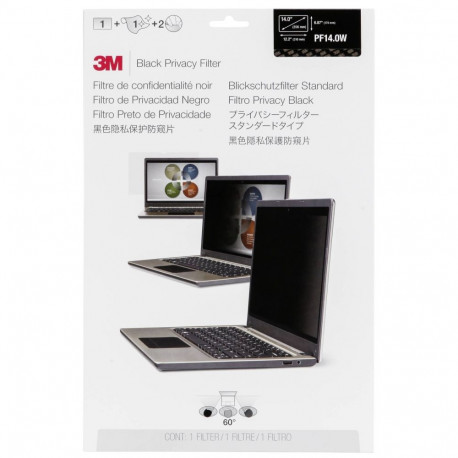 3M PF140W9B privaatsusfilter must 35,6cm 14,0 16:9 jaoks