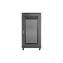 RACK CABINET 19" FREE-STANDING 22U/600X1200 (FLAT PACK) WITH MESH DOOR BLACK LANBERG
