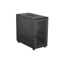 RACK CABINET 19" FREE-STANDING 22U/600X1200 (FLAT PACK) WITH MESH DOOR BLACK LANBERG