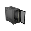 RACK CABINET 19" FREE-STANDING 22U/600X1200 (FLAT PACK) WITH MESH DOOR BLACK LANBERG