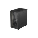 RACK CABINET 19" FREE-STANDING 22U/600X1000 (FLAT PACK) WITH GLASS DOOR BLACK LANBERG