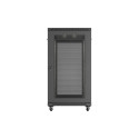 RACK CABINET 19" FREE-STANDING 22U/600X1200 (FLAT PACK) WITH MESH DOOR BLACK LANBERG