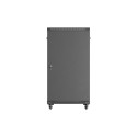 RACK CABINET 19" FREE-STANDING 22U/600X1000 (FLAT PACK) WITH GLASS DOOR BLACK LANBERG