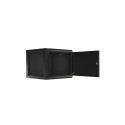 RACK CABINET 19" WALL-MOUNT 9U/600X600 FOR SELF-ASSEMBLY WITH METAL DOOR BLACK LANBERG (FLAT PACK)