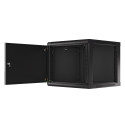RACK CABINET 19" WALL-MOUNT 9U/600X600 FOR SELF-ASSEMBLY WITH METAL DOOR BLACK LANBERG (FLAT PACK)