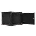 RACK CABINET 19" WALL-MOUNT 9U/600X600 FOR SELF-ASSEMBLY WITH METAL DOOR BLACK LANBERG (FLAT PACK)