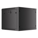 RACK CABINET 19" WALL-MOUNT 9U/600X600 FOR SELF-ASSEMBLY WITH METAL DOOR BLACK LANBERG (FLAT PACK)