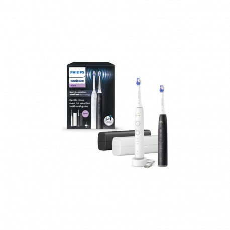 Philips Electric Toothbrush Sonicare 6500 Series Duo Pack with Case HX7419/01 Black/White EU