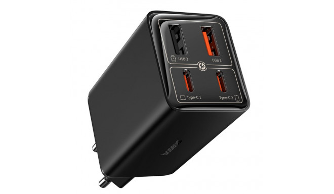 Baseus GaN6 Pro, 2xUSB-C + 2xUSB, 65W (czarna)