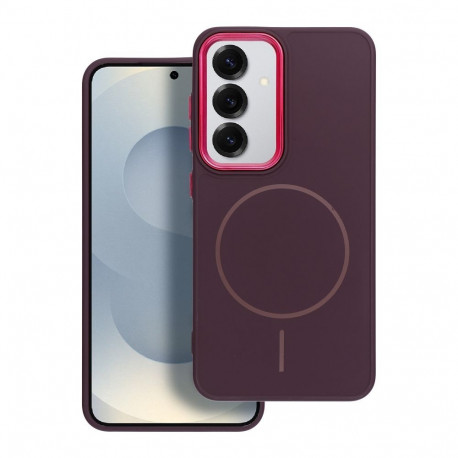 Case for Samsung A55 Frame Mag Cover compatible with MagSafe purple