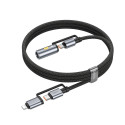 Cable All-in-one USB C / Lightning to USB C / Cigarette lighter Hoco PD 3A 60W 1,2 m U138 grey Cable All-in-one USB C / Lightning to USB C / Cigarette lighter Hoco PD 3A 60W 1,2 m U138 grey