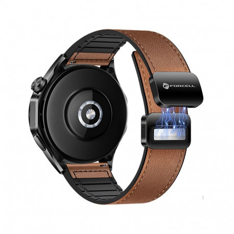 Strap to Samsung Galaxy Watch Forcell F-Design FS20 magnetic eco-friendly leather 22 mm brown