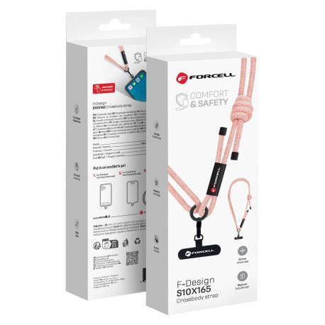 FORCELL F-DESIGN S10X165 crossbody phone lanyard with adjustable length (max 82,5cm in the loop) pin