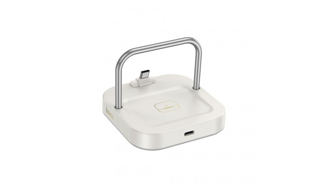 Desktop charger Hoco 2in1 USB C PD QC 3A 30W + wireless charging 5W CQ16B milky white