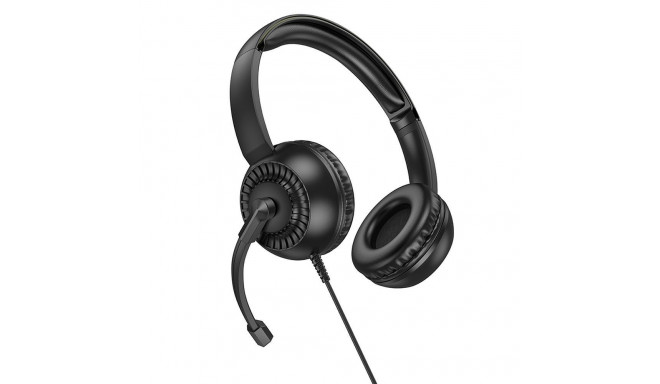 HOCO wire headphones Jack 3,5 mm with microphone W112 black