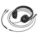 HOCO wire headphones Jack 3,5 mm with microphone W112 black