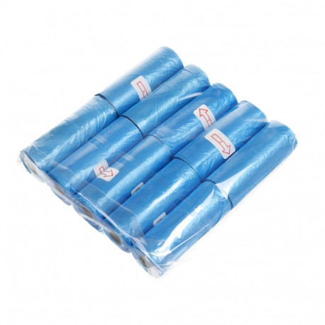 Plastic bags for dog excrement 10 rolls blue