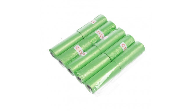 Plastic bags for dog excrement 10 rolls green