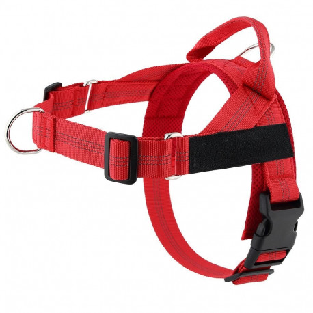Dog harness REFLECTIVE SILK size XL red
