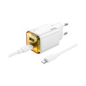 HOCO wall charger USB A + Type C + cable Type C to Type C PD QC3.0 3A 20W N52 white