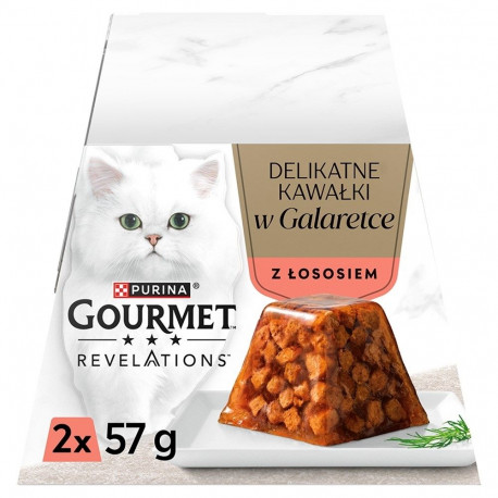 PURINA Gourmet Revelations lõhega tarretises tükid märg kassitoit 2x57g