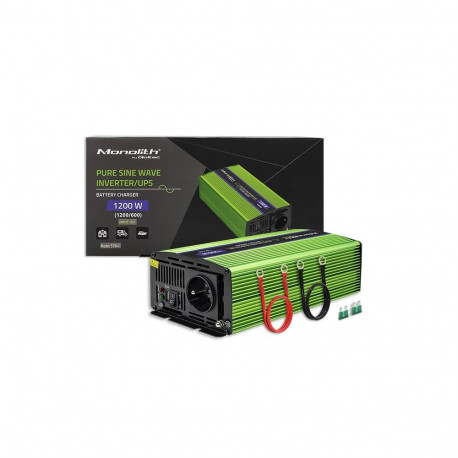 Qoltec Monolith power adapter/inverter Auto 1200 W Green