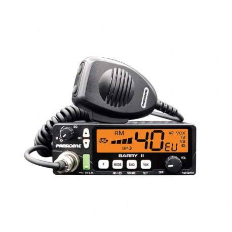 CB raadio PRESIDENT Barry II (4W, 12/24V, squelch)