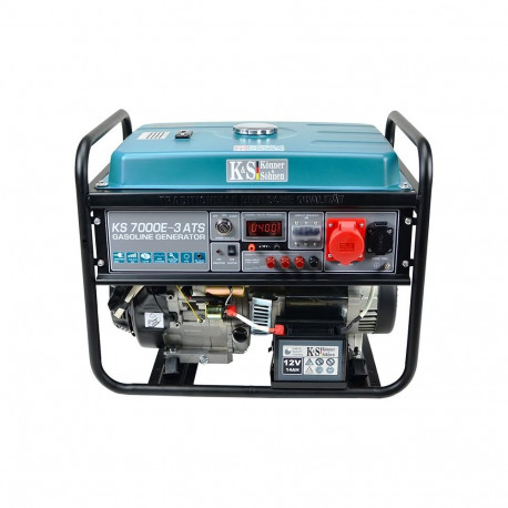 Könner & Söhnen mootorgeneraator KS 7000E-3 ATS 5000W 25L bensiin, must, türkiissinine