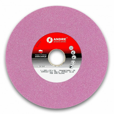 ANDRE lame lihvketas 200mm x 20mm x 32mm CRA60K7VE01-35 TYPE 1, roosa