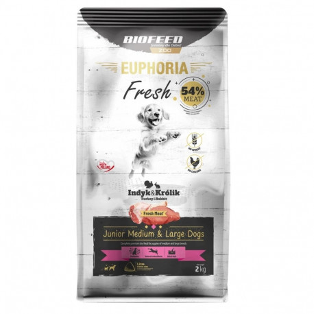 BIOFEED Euphoria Junior Medium & Large dogs Turkey with rabbit - dry dog food - 2kg