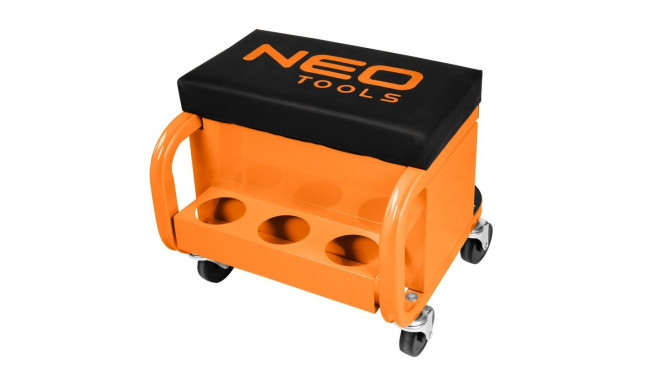 Workshop stool on wheels with tool drawers