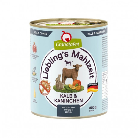 GRANATAPET Liebling's Mahlzeit vasikaliha ja küülik märg koeratoit 800g