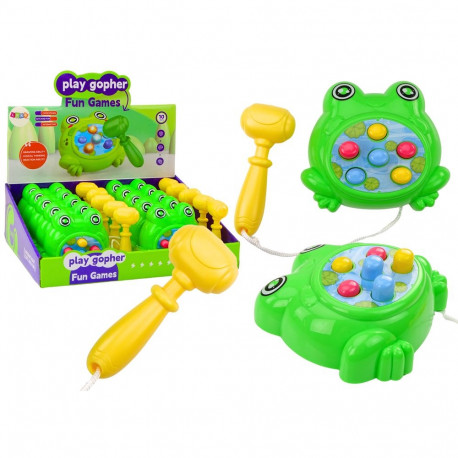 mini mäng Wac A Mole Żabka haamer nööriga roheline
