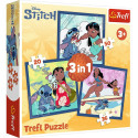 Puzzla 3w1 – aeg Stitchiga Lilo ja Stitch Trefl 34896