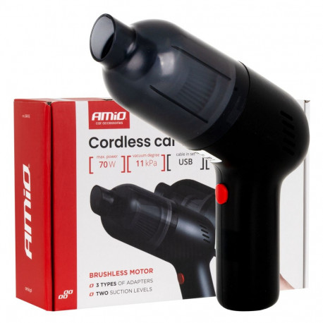 Odkurzacz samochodowy bezprzewodowy bezszczotkowy 70w 11kpa usb-c vc-08 hepa amio-04416