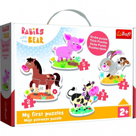 Puzzle - Baby Classic - Na farmie - Konik Świnka Króliczek Krówka - Trefl 36127