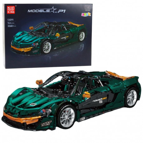 Konstruktsioonklotsid sportauto roheline 1:8 P1 3268el