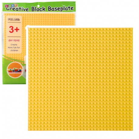 Ehitusklotside alusplaat 25,5x25,5cm, kollane