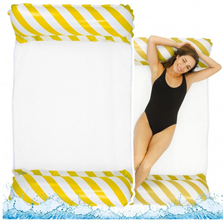 valge-kollane täispuhutav veehammok materjal lamamistool 120x70cm