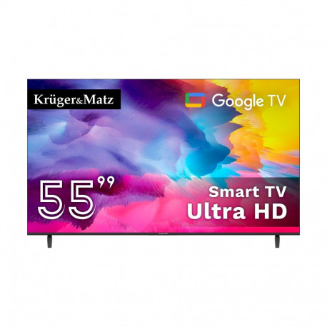 Kruger&Matz 55" UHD Google TV 5.0 DVB-T2/T/C H.265 HEVC teler