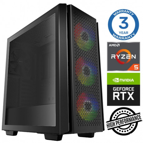 INTOP Ryzen 5 3600 32GB 240SSD M.2 NVME RTX5050 8GB no-OS