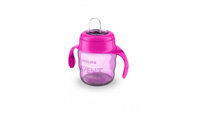 Philips Avent Easy Sip mācību krūzīte ar rokturiem   6M+  200ml  silikona snīpis  rozā SCF551/03