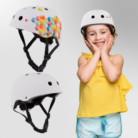 Kask M dla dzieci 3-7 lat TRACKER - SUN BABY z lampką LED cubic biały