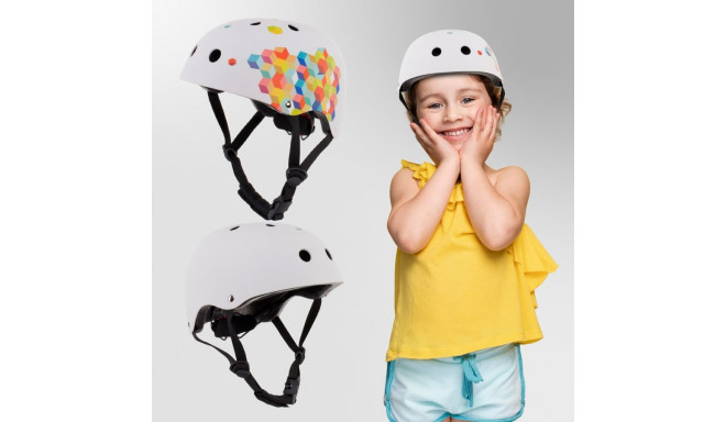 Kask M dla dzieci 3-7 lat TRACKER - SUN BABY z lampką LED cubic biały