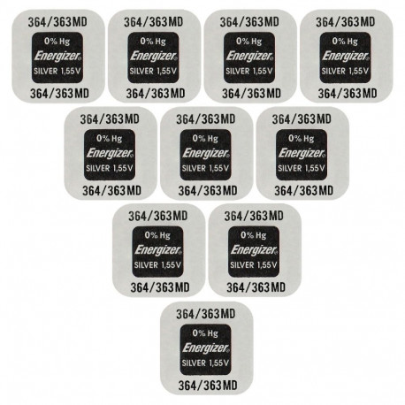 Battery - Energizer 364 363 SR621SW Silver Oxide 1.55V 10 Pack