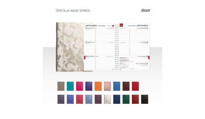 Õpetaja päevaraamat MAXI SpirEx 170x225mm, kunstnahast kaaned ,25/26 õppeaasta