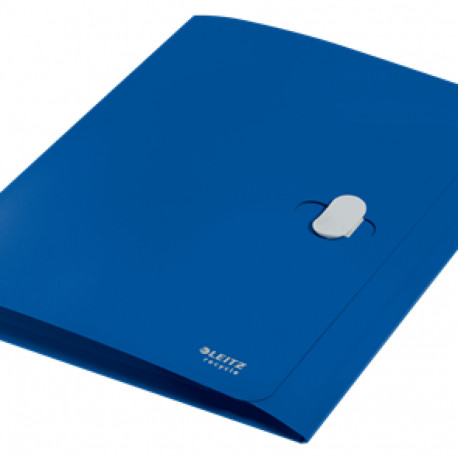 Mapp A4 plast, sinine, 3 klappi, pöördsulgur, Leitz Recycle, CO2 neutral, Blue Angel